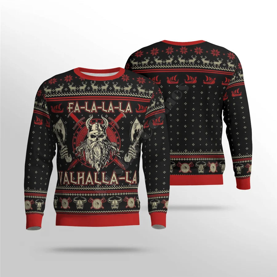 Hommes | YuleTattoo | Viking Kersttrui Heren - Noorse Foute Trui Gebreid