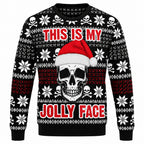 GrungeFest Kersttrui – Foute Kersttrui Heren met Doodskopprint, Trui in Grunge-look, S–5XL – Ranches Zwart B