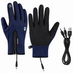 Verwarmbare Handschoenen met USB – Waterdichte Winterhandschoenen met Touchscreen, Winddicht, voor Fietsen & Skiën, S–XL Met Verwarming Blauw M