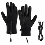 Verwarmbare Handschoenen met USB – Waterdichte Winterhandschoenen met Touchscreen, Winddicht, voor Fietsen & Skiën, S–XL Met Verwarming Zwart L