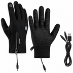 Verwarmbare Handschoenen met USB – Waterdichte Winterhandschoenen met Touchscreen, Winddicht, voor Fietsen & Skiën, S–XL Met Verwarming Zwart M