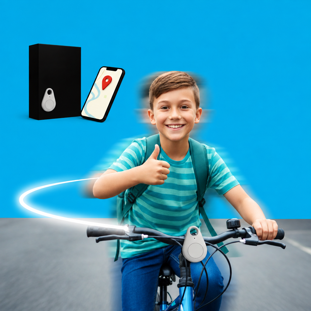 Kinder GPS-Tracker Waterdicht met Real-Time Locatie & SOS-Alarm | Klein, Licht, Draagtasje en Beveiligingsfuncties