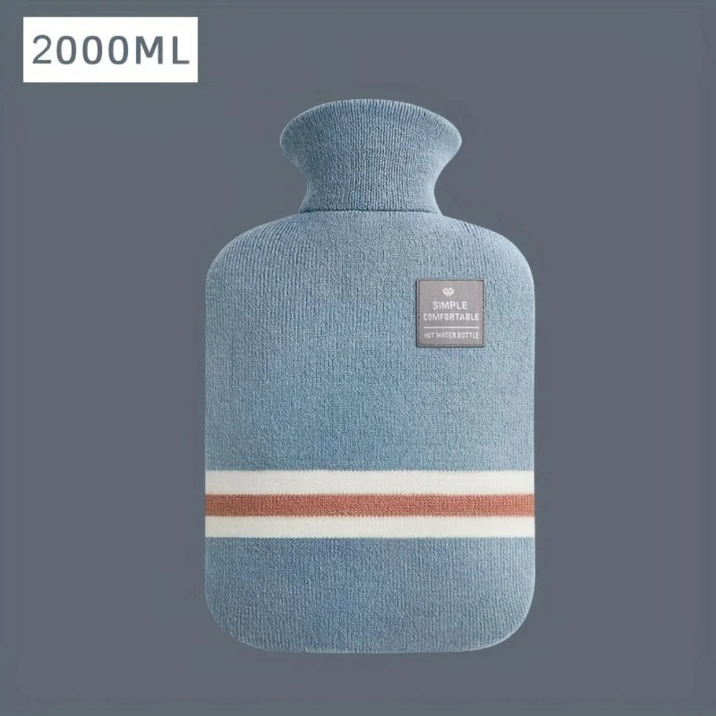 Warmwaterkruik met Gebreide Hoes 1 Liter – Zachte Warmte voor Koude Winteravonden, 5 Kleuren