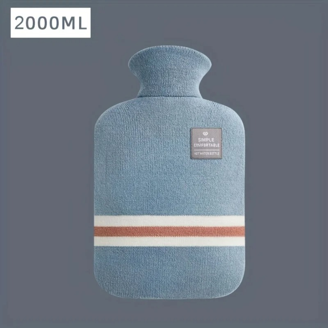 Warmwaterkruik met Gebreide Hoes 1 Liter – Zachte Warmte voor Koude Winteravonden, 5 Kleuren