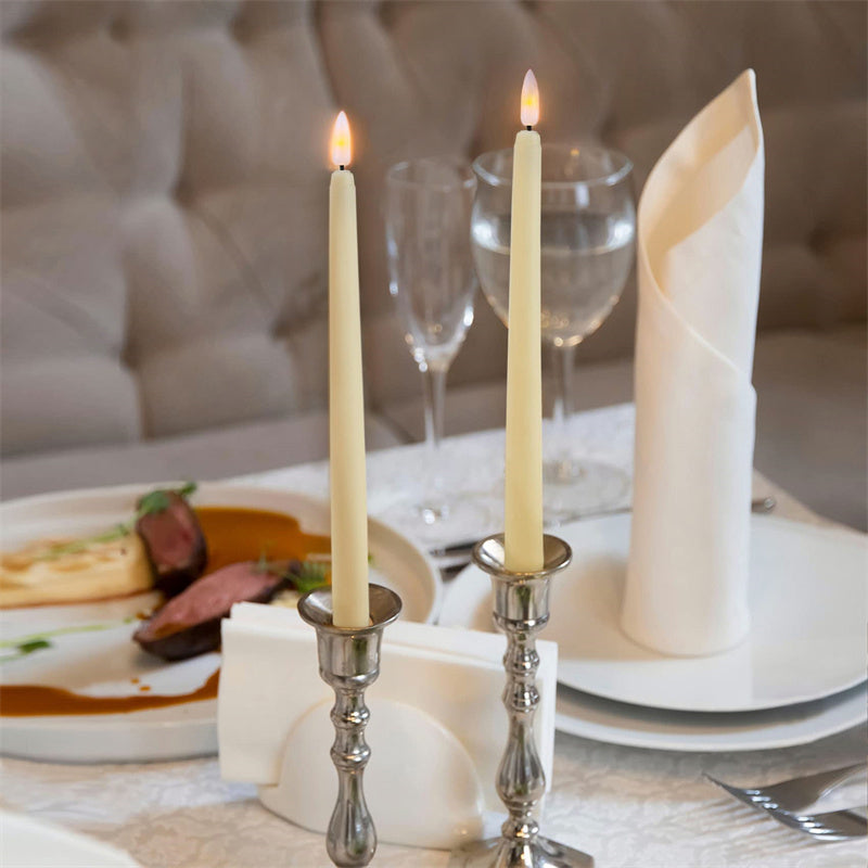 Staande LED-kaarsen – Vlamloze LED Dinerkaarsen met Afstandsbediening, Timer & Dimfunctie, op Batterijen, 4, 6 of 10 Stuks – LumiCandle