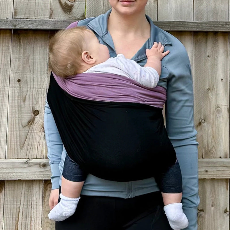Comfortabele Baby Draagdoek – Zachte Rekbare Draagdoek voor Newborns & Baby's, Bruin, Zwart of Blauw – SnugCarry Zwart