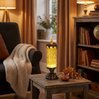Magische Kerstverlichting – LED Glitterlamp met Water & Dwarrelende Glitter, Kerstdecoratie in Blauw, Goud, Rood of Zilver – TwinkleFlame