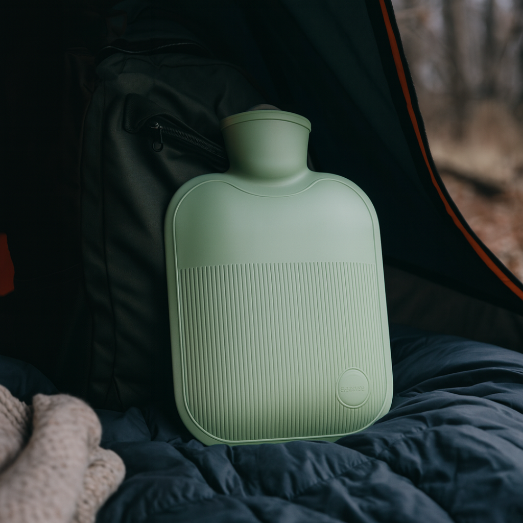 Grote Warmwaterkruik 2 Liter met Zachte Fleece Hoes – Lekvrije Sluiting, Warmte voor Voeten, Handen & Rug, 4 Kleuren Groen