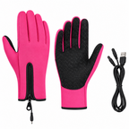Verwarmbare Handschoenen met USB – Waterdichte Winterhandschoenen met Touchscreen, Winddicht, voor Fietsen & Skiën, S–XL Met Verwarming Roze