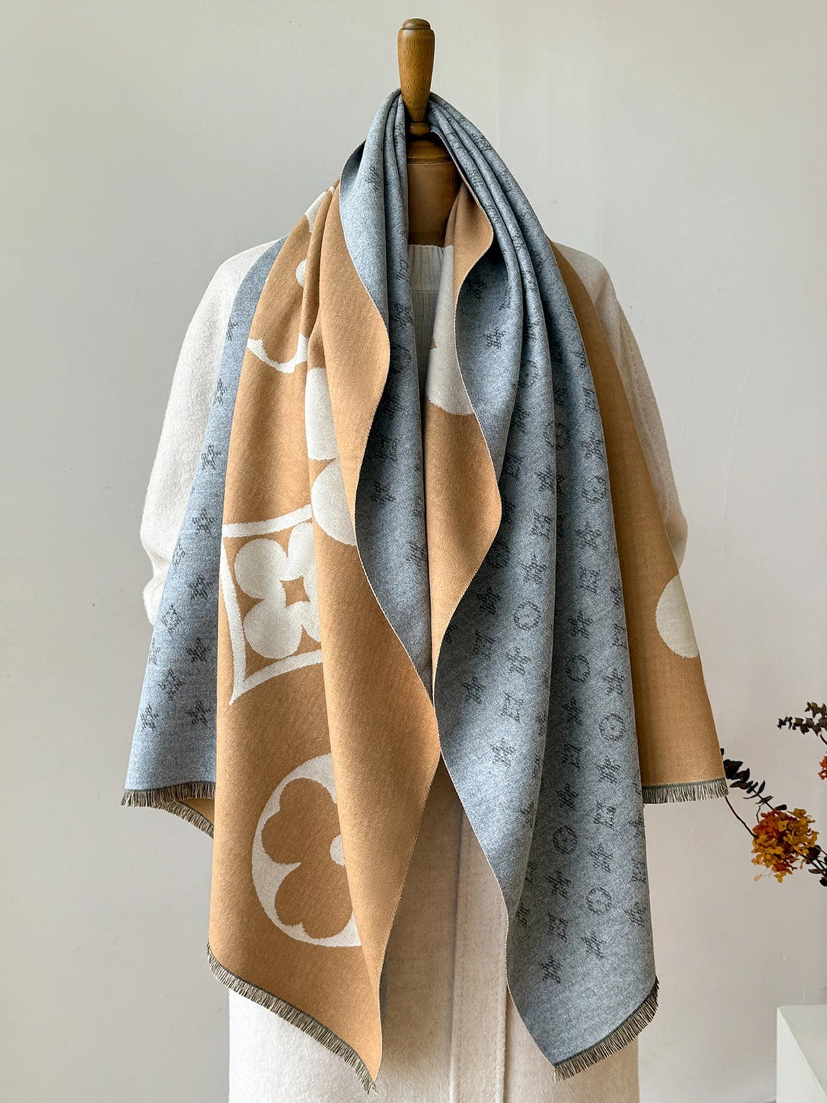 Wintersjaal met Jacquardpatroon – Zachte Grote Omslagsjaal & Omslagdoek, 175 cm, Unisex, 3 Kleuren | Hommes