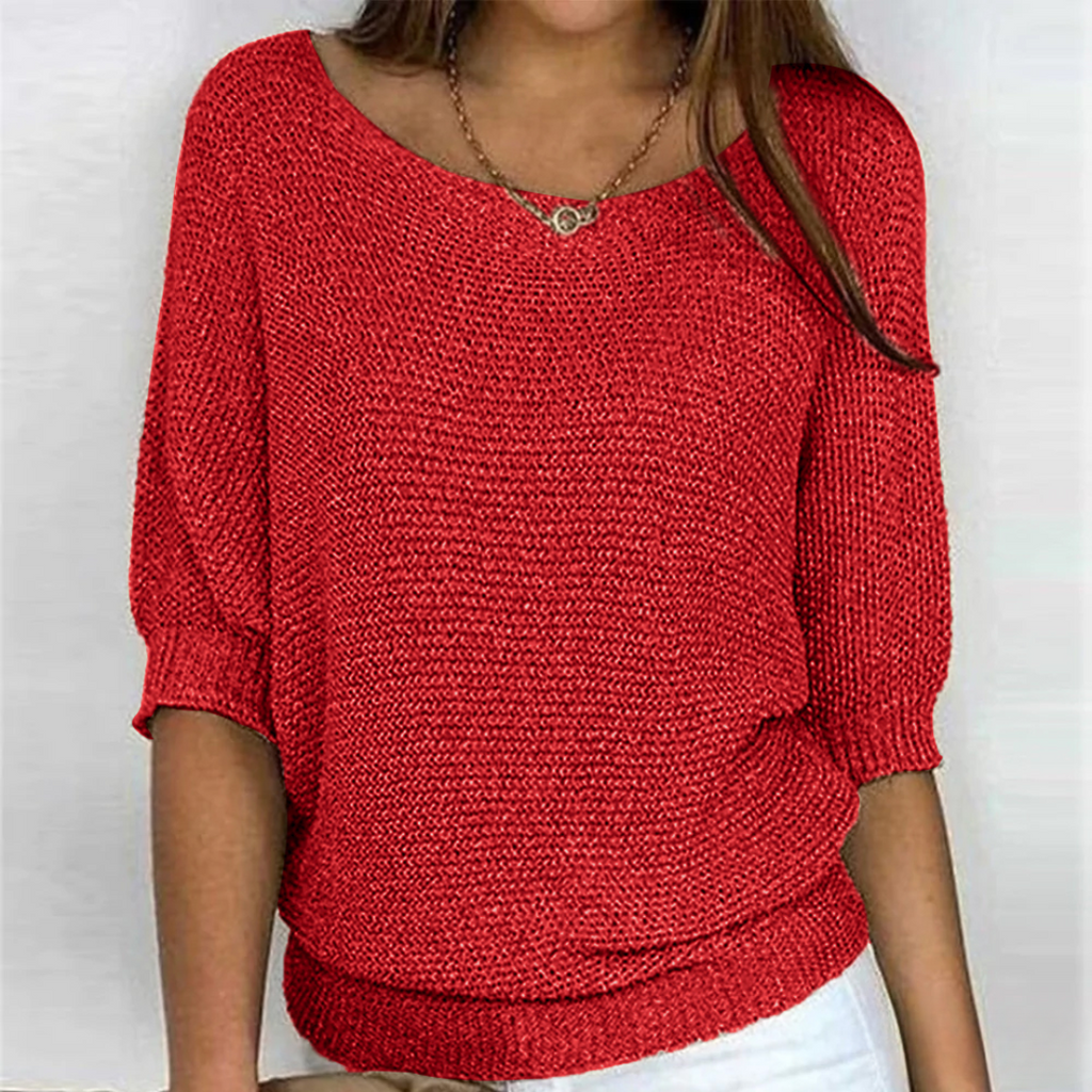 Mechi | Elegante Dames Gebreide Trui met Breipatroon - Zachte Warme Kabelbreisel Pullover en Winter Sweater