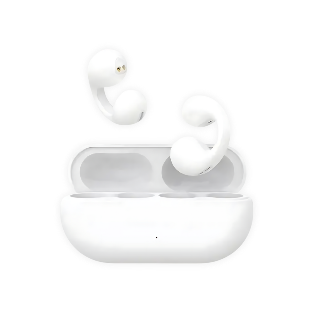 Draadloze Oordopjes – Botgeleiding Bluetooth Oordopjes, Open-Ear, Waterbestendig, Tot 8 Uur Batterij, Zwart of Wit – EchoSonic Wit