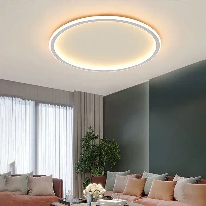 Scandinavische Ronde Plafondlamp – LED Plafonnière, Dimbaar met Afstandsbediening Optioneel, Ø20 tot Ø50 cm – AuroraSphere