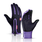 Verwarmbare Handschoenen met USB – Waterdichte Winterhandschoenen met Touchscreen, Winddicht, voor Fietsen & Skiën, S–XL Zonder Verwarming Paars