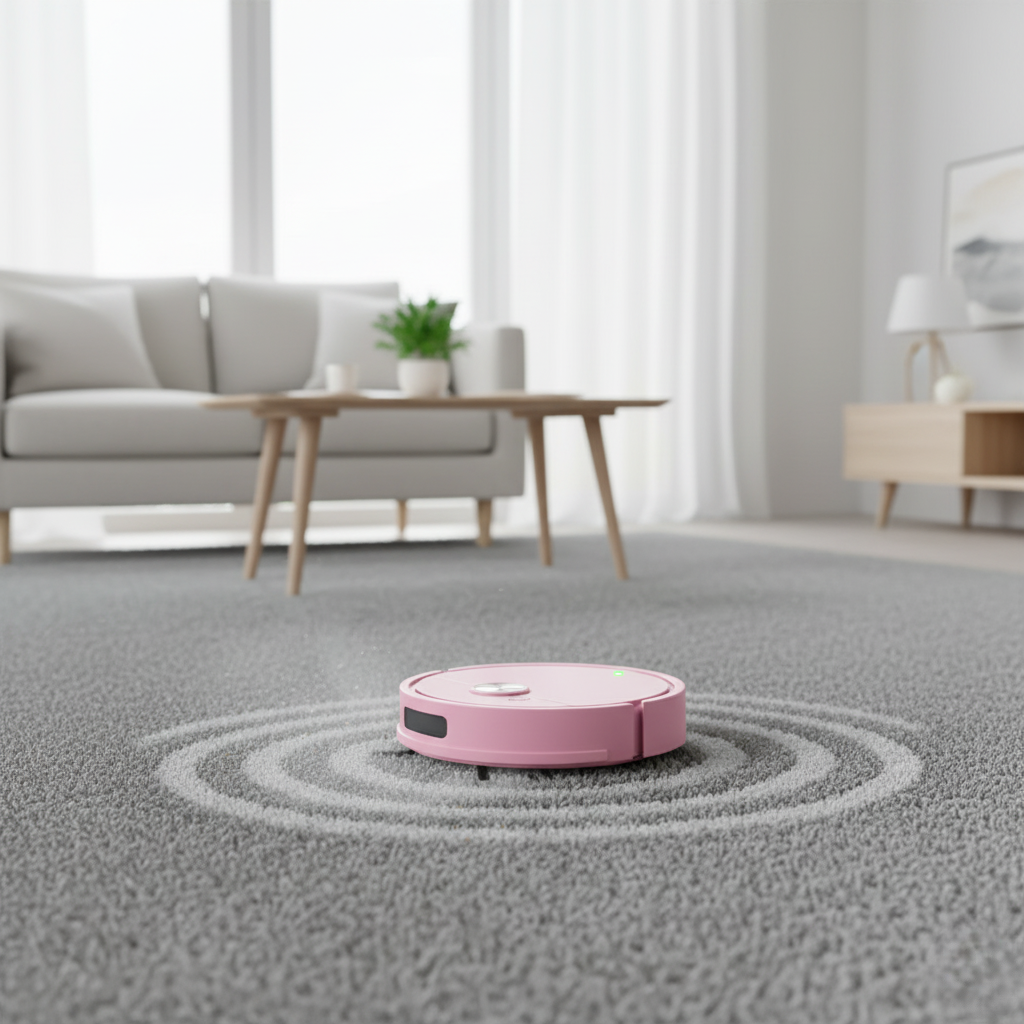 Slimme Robotstofzuiger met Dweilfunctie – 2-in-1 Robot Stofzuiger en Dweil voor Harde Vloeren, 3 Kleuren Roze