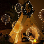 LED Ballonnen Transparant Warm Wit 45cm Set van 10 Stuks met 3m Lichtdraad, Herbruikbaar en Latexvrij, voor Verjaardag, Bruiloft en Feestdecoratie, Batterij