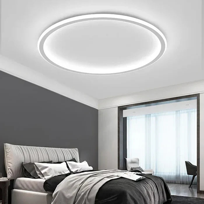 Scandinavische Ronde Plafondlamp – LED Plafonnière, Dimbaar met Afstandsbediening Optioneel, Ø20 tot Ø50 cm – AuroraSphere