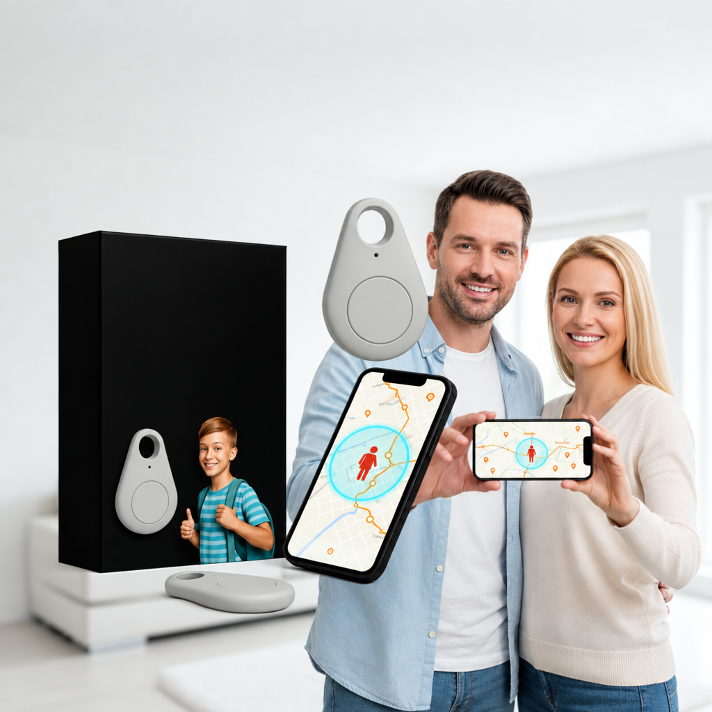 Kinder GPS-Tracker Waterdicht met Real-Time Locatie & SOS-Alarm | Klein, Licht, Draagtasje en Beveiligingsfuncties