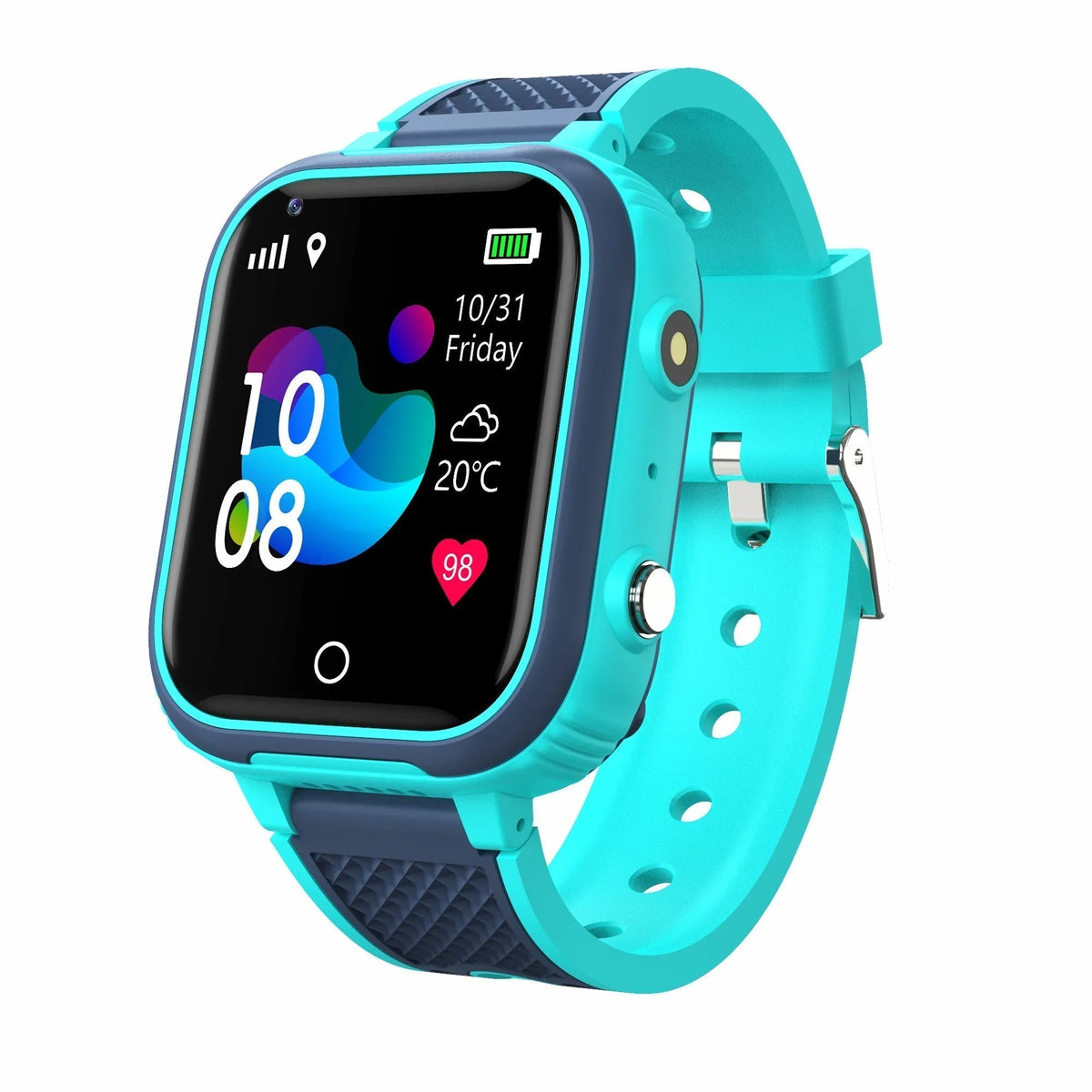 KidGuardian | 4G Smartwatch voor Kinderen met GPS Tracker - Waterdicht Kinderhorloge met Bellen, Videobellen, SOS Noodknop & Live Locatie Blauw