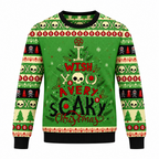GrungeFest Kersttrui – Foute Kersttrui Heren met Doodskopprint, Trui in Grunge-look, S–5XL – Ranches Groen