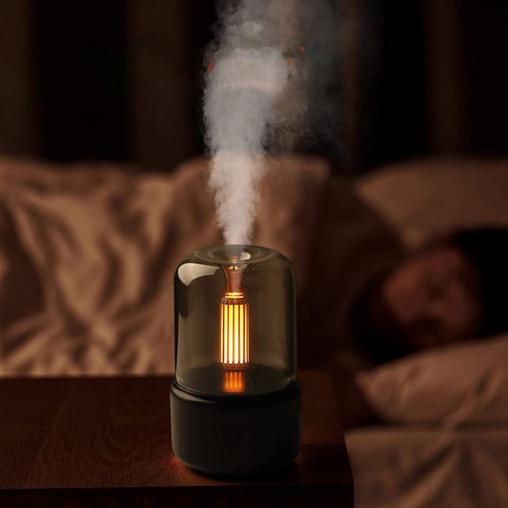 Luchtbevochtiger Ultrasoon Compact 120ml met LED Verlichting – Aroma Diffuser, Fluisterstil, tot 12 Uur – voor Slaapkamer & Bureau