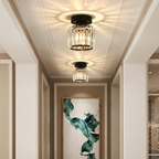 Moderne Kristallen Plafondlamp – Kristal Plafonnière met Messing Armatuur, E27, Rond of Vierkant, Goud of Zwart – CrystalGlow