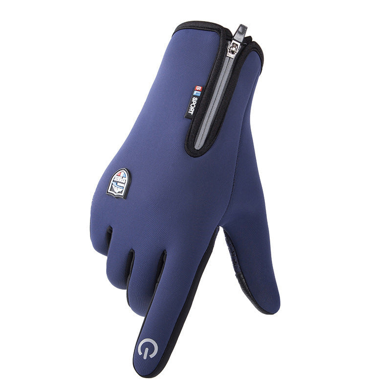 Verwarmbare Handschoenen met USB – Waterdichte Winterhandschoenen met Touchscreen, Winddicht, voor Fietsen & Skiën, S–XL Zonder Verwarming Blauw