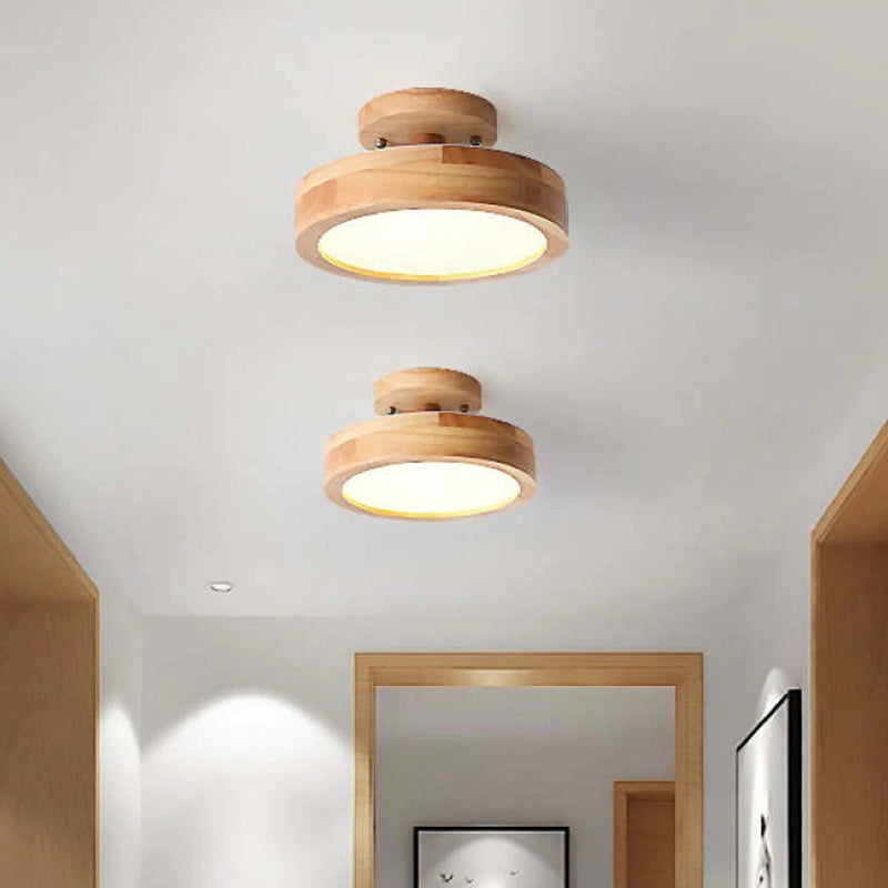 Moderne LED Plafondlamp – Plafonnière van Hout & Acryl voor Slaapkamer, Eetkamer & Woonkamer, 5 Kleuren – LunaLux