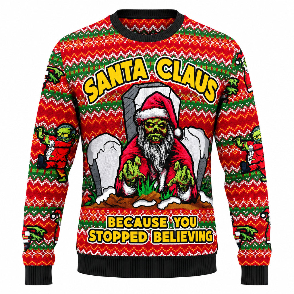 Kerstman Trui Heren – Foute Kersttrui met Grappige Kerstman-print, Een Klassieke en Vrolijke Kersttrui, S–7XL – Mane Skelet Kerstman