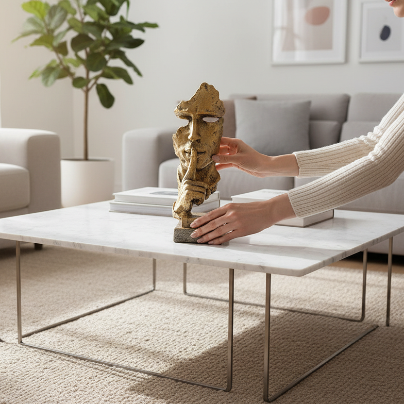 Abstract Hars Standbeeld – Uniek Retro Design voor Thuis en Kantoor, Compact en Duurzaam Decoratief Kunstwerk