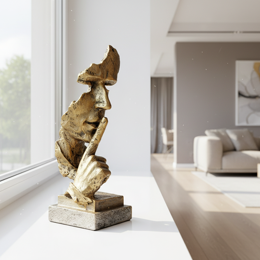 Abstract Hars Standbeeld – Uniek Retro Design voor Thuis en Kantoor, Compact en Duurzaam Decoratief Kunstwerk