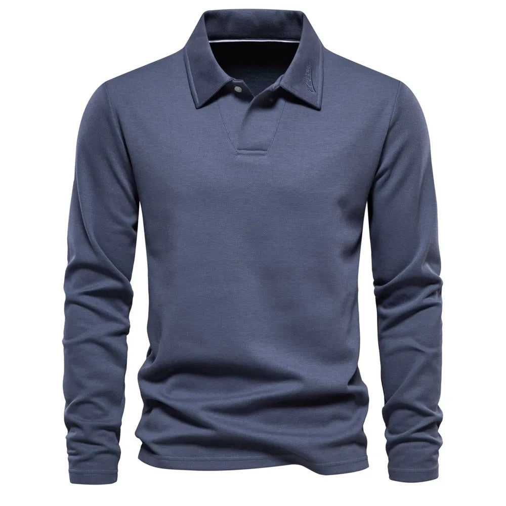 Polo Trui Heren Warm Lange Mouw Blauw