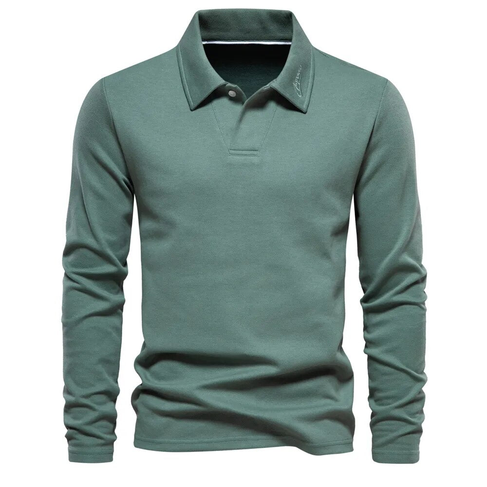 Polo Trui Heren Warm Lange Mouw Groen