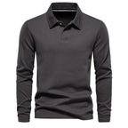 Polo Trui Heren Warm Lange Mouw Grijs