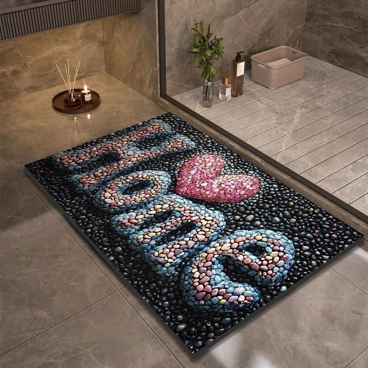 Diatomiet Badmat met Antislip Rubber Onderkant – Sneldrogende Badmat, 17 Designs, 40x60 tot 60x90 cm Design 8