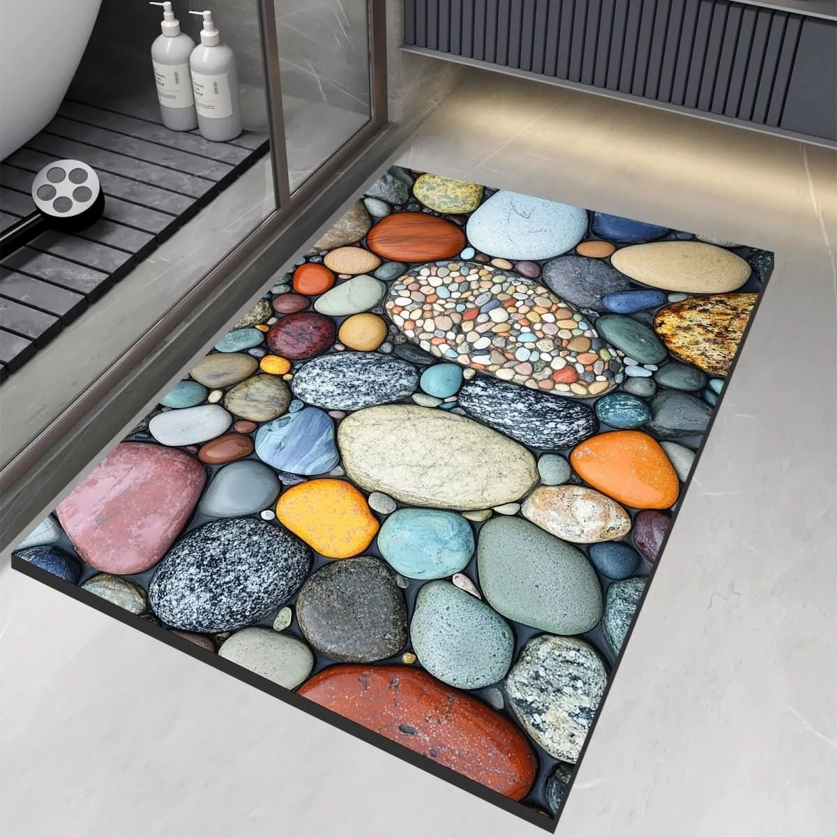 Diatomiet Badmat met Antislip Rubber Onderkant – Sneldrogende Badmat, 17 Designs, 40x60 tot 60x90 cm