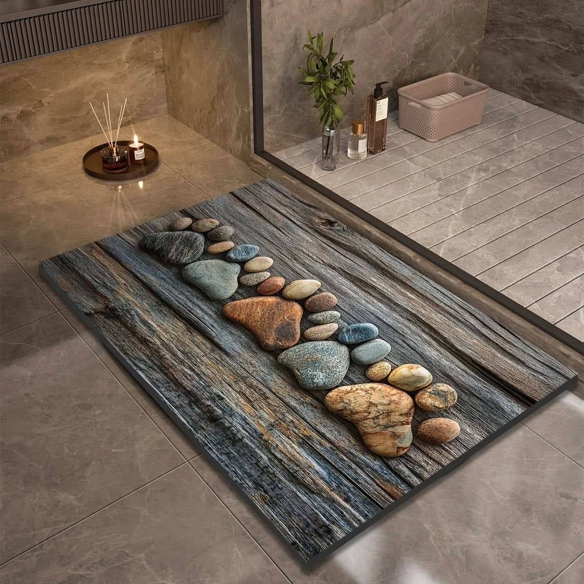 Diatomiet Badmat met Antislip Rubber Onderkant – Sneldrogende Badmat, 17 Designs, 40x60 tot 60x90 cm Design 5