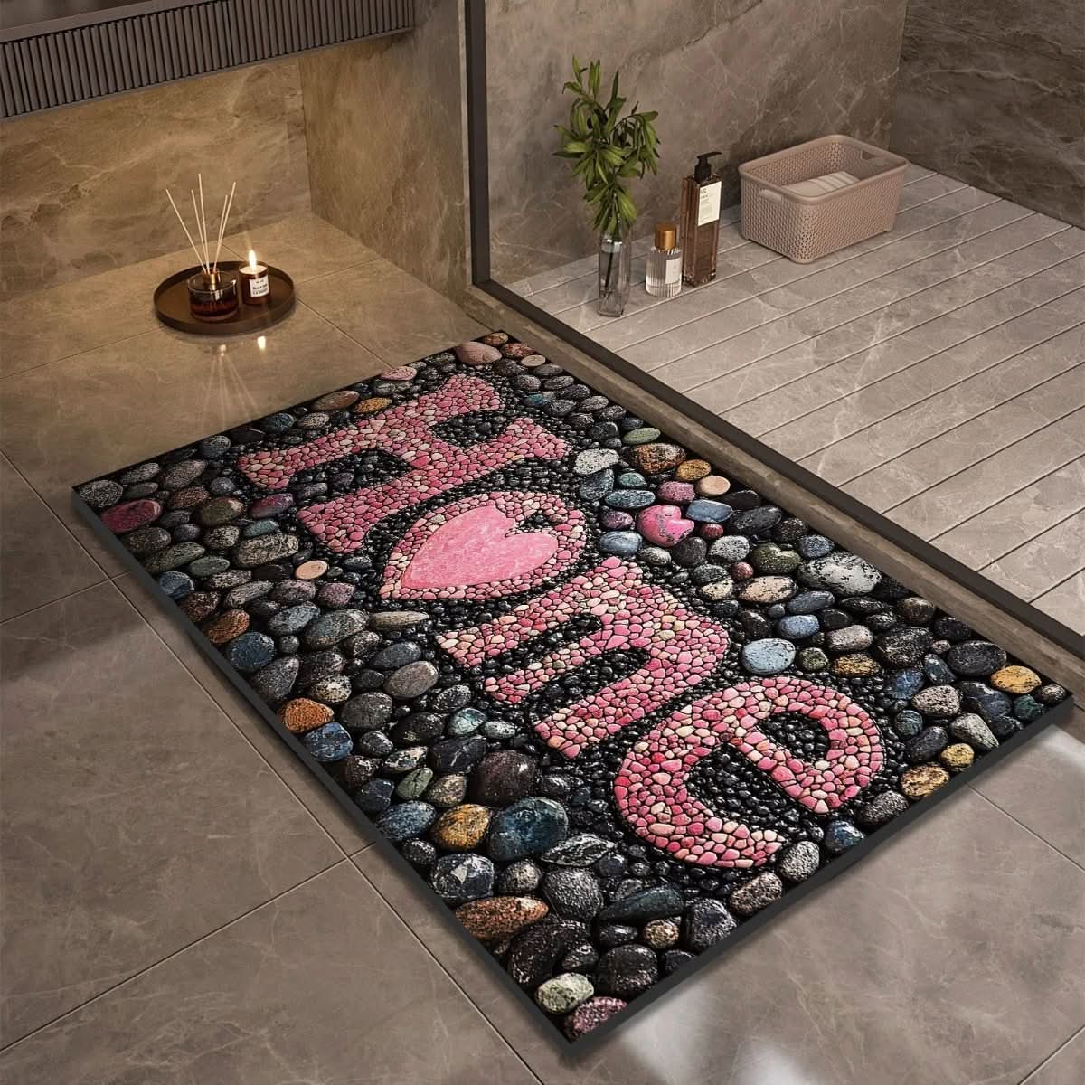 Diatomiet Badmat met Antislip Rubber Onderkant – Sneldrogende Badmat, 17 Designs, 40x60 tot 60x90 cm Design 7