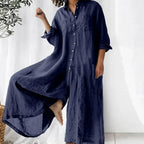 Seraphina | Jumpsuit Dames - Linnen Donkerblauw