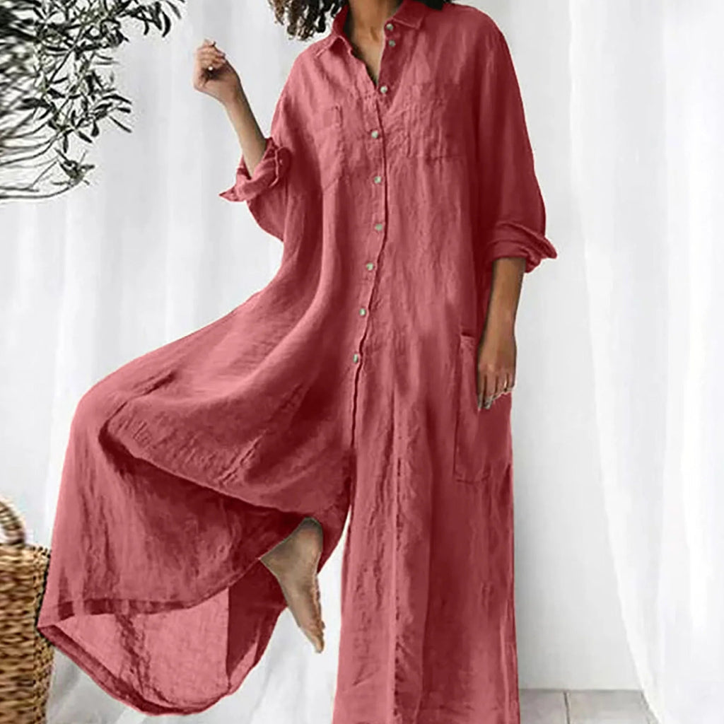 Seraphina | Jumpsuit Dames - Linnen Roze