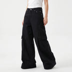 Baggy Broek met Wijde Pijpen – Vintage Wide Leg Broek, Oversized Streetwear, Zwart of Bruin, S–3XL – Faye