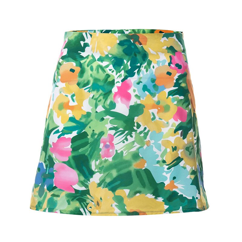 Amara | Rok Dames - Bloemenprint - Midi Hoge Taille