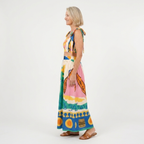 Bedrukte crop top en maxi rok set — tweedelig — zomervakantie
