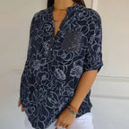 Amara | Blouse Dames - Bloemenprint Pailletten