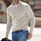 Trui Heren Halve Rits Comfortabel Beige