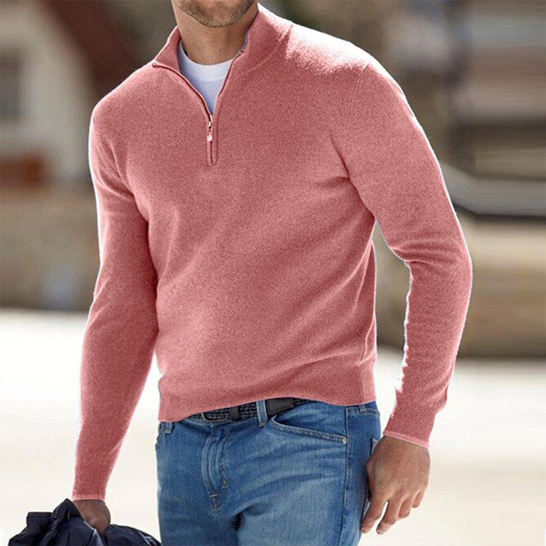 Trui Heren Halve Rits Comfortabel Rood