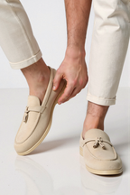 Beno Dames Loafer | Hoogwaardig Suede, Beige Kwastdetail 2