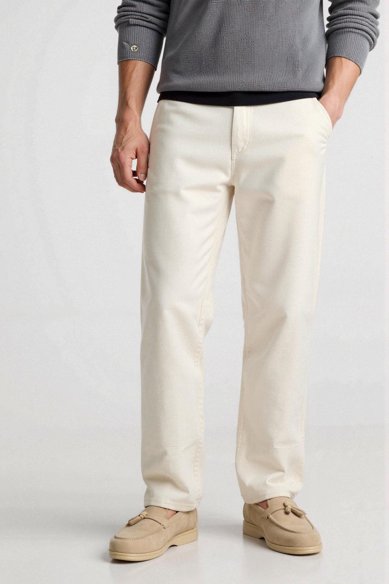 Beno Dames Loafer | Hoogwaardig Suede, Beige Kwastdetail 3