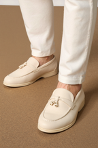 Beno Dames Loafer | Hoogwaardig Suede, Beige Kwastdetail 5