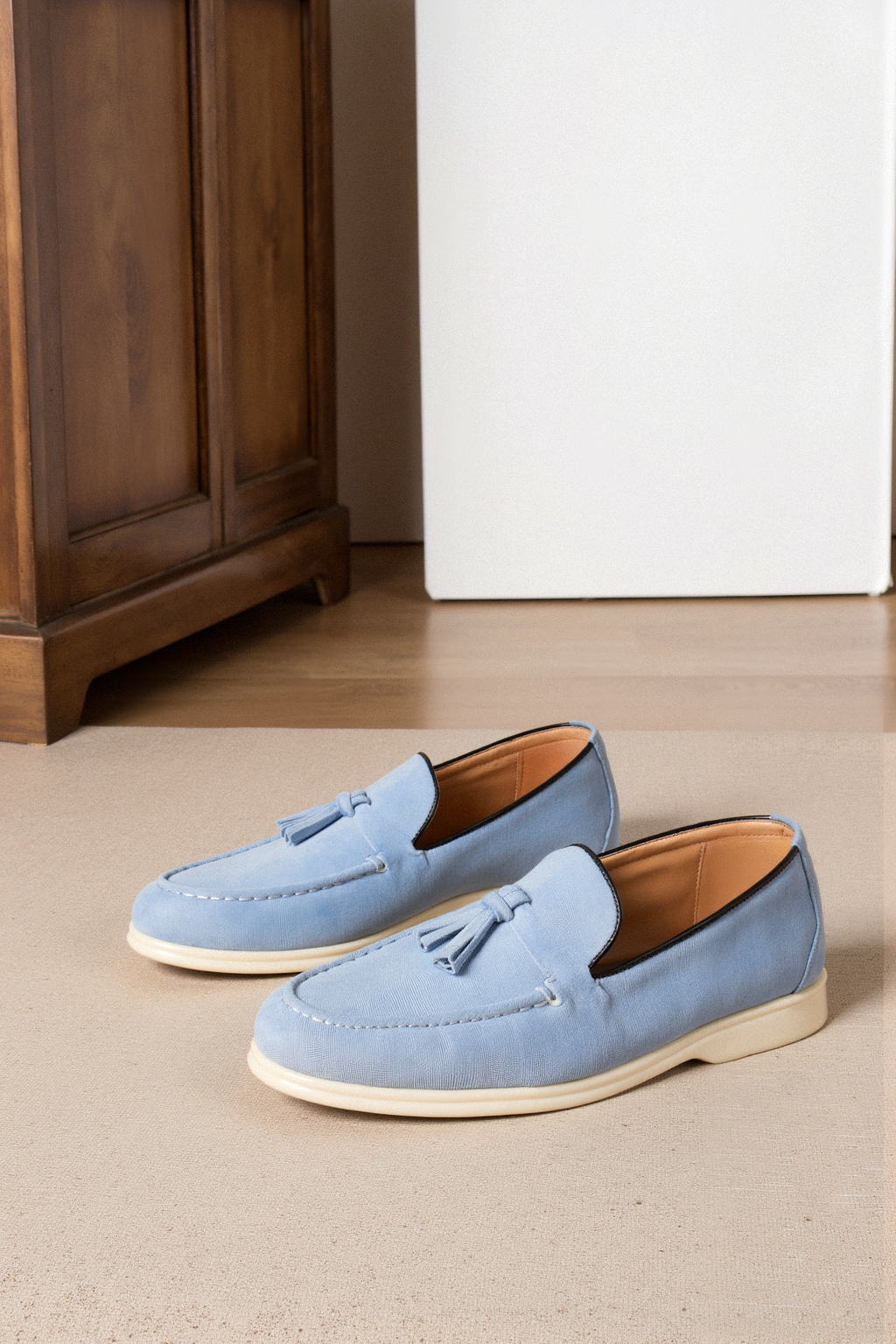 Beno Dames Loafer | Hoogwaardig Suede, Beige Kwastdetail 6